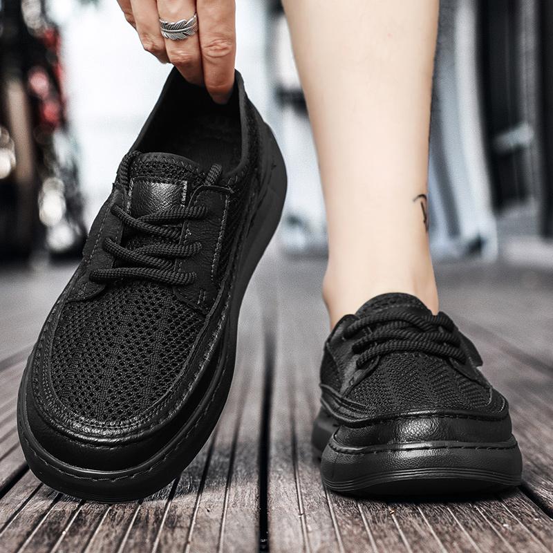 Men's Shoes Sandals Summer Work Shoes All Soft Genuine Leather Casual Walking Old-fashioned Men's Shoes Loafer