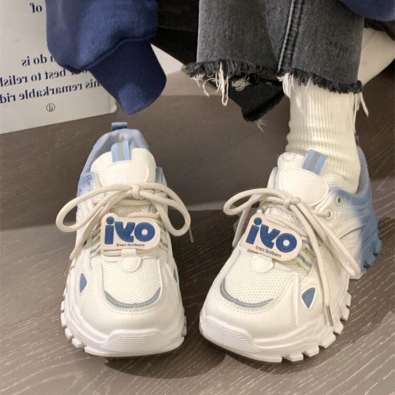 Women Sneakers Fashion Mesh Sport Shoes Autumn Casual Comfortable Thick Sole White Female Platform Dad Shoes Zapatillas Mujer