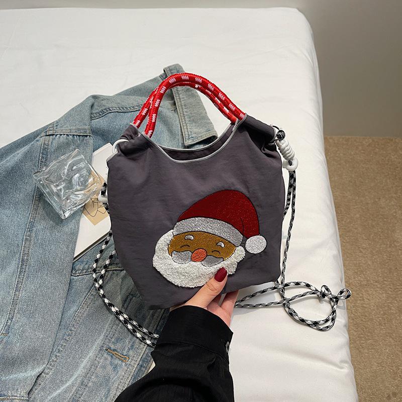 

Halloween Santa Claus Embroidered Nylon Crossbody Phone Tote Bag глубокий/серый