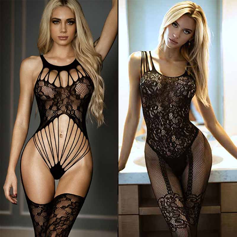 Sexy Fishnet Bodysuit Women Crotchless Erotic Tights Lingerie Ladies Bodystockings Erotic Mesh Clothes Nightclubs Sex Underwear