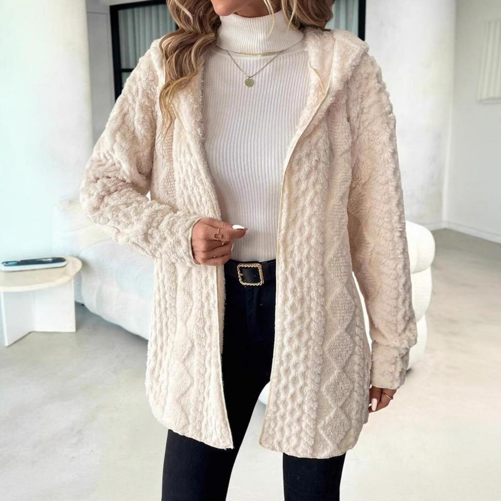 Womens Winter Coats Warm Plush Jackets Open Front Long Sleeve Cardigan Trendy  Fuzzy Outerwear