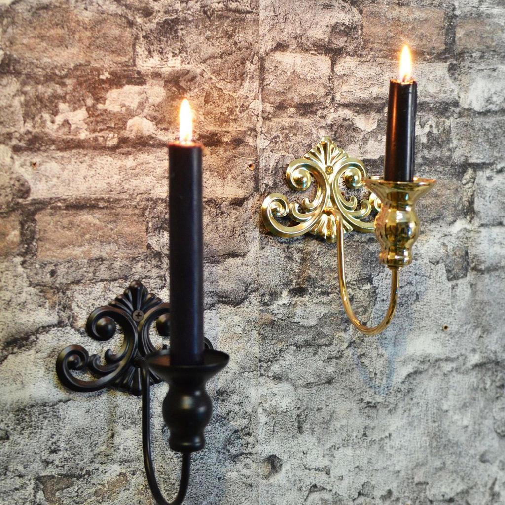 2 Pieces Candle Sconces Wall Holder Candlestick Ornament Decorative for Fireplace Wedding