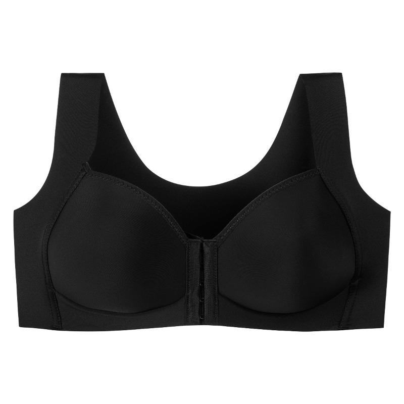 

Plus Size Women s Thin Front Button Without Steel Ring Gathers Up Sexy Lace Seamless Beauty Back Sports Bra 36/80C чорний