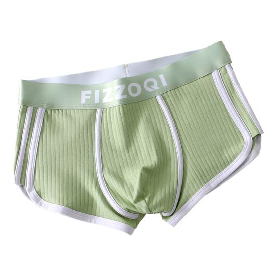 

Мужское боксерское нижнее белье Эластичный дизайн со средней посадкой Рубчатая лоскутная расцветка Шорты-брифы U-образной формы Повседневная носка M зелёный