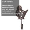 Vintage Cast Iron Bird Wall Hanger Hooks Rack, Decorative Indoor Outdoor Home Garden Country Farmhouse Garage Rustic Wall Mounted Hooks for Hanging