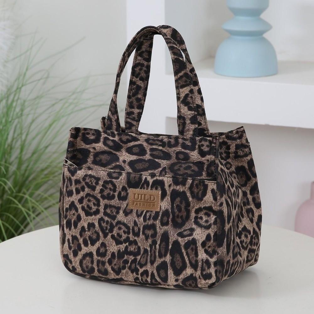 Hochwertige Lunchtasche mit Leopardenmuster, tragbare große Kapazität, Tote Bag, multifunktionale, verdickte Handtasche