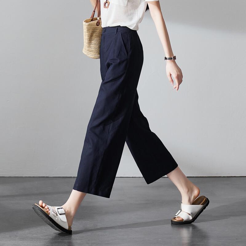 SOFSIL Women's Cotton Linen Wide-Leg Pants