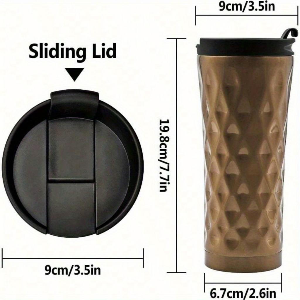 Insulated Coffee Mug 17oz, Leak Proof Coffee Cups with Lid, Thermal Coffee Cups Stainless Steel Reusable Coffee Mug Keep Cold and Hot Travel Mug