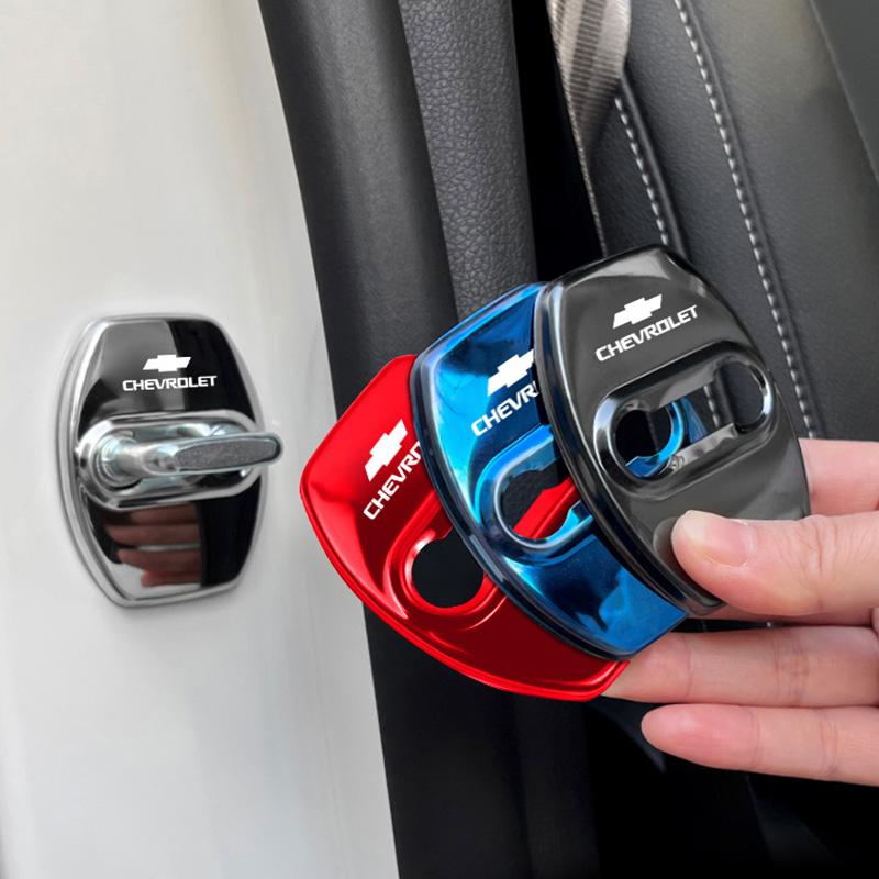 4 Pezzi Copri Serratura Porta Auto Tappo in Acciaio Inossidabile Accessori Auto Per Chevrolet Cruze Spark Captiva Suburban Camaro Malibu Silverado