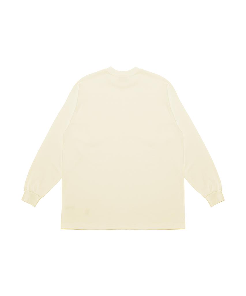 Bajal Vz Logo Big Oversized Pocket Long Sleeve T-Shirt Ivory