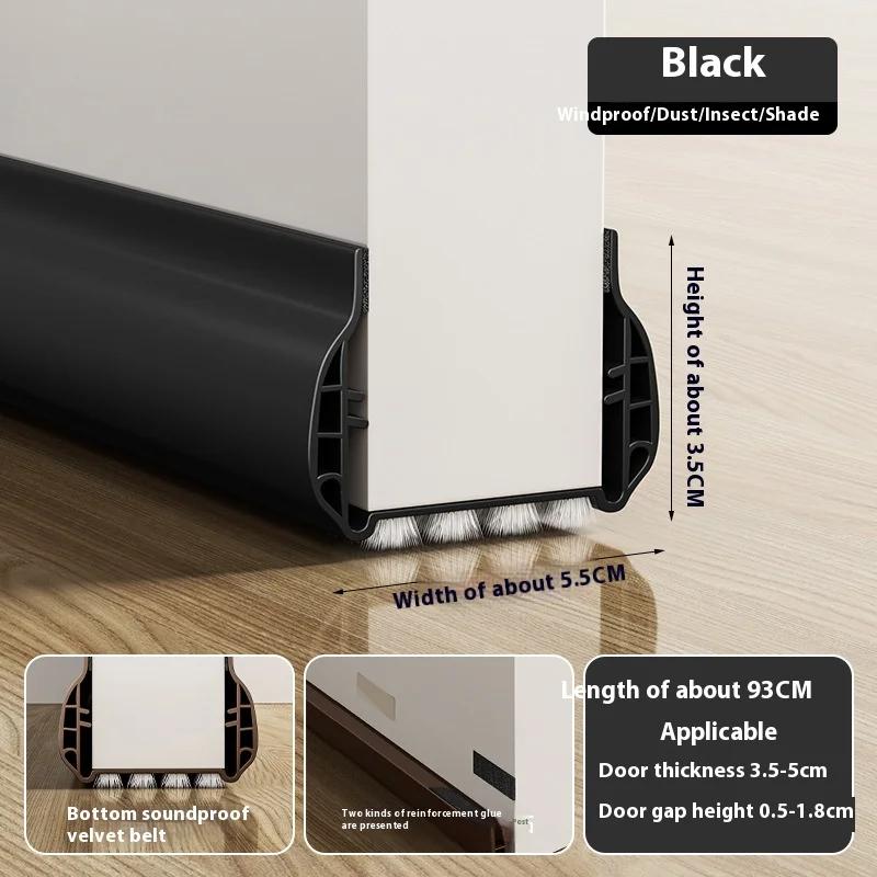 1pc Self-adhesive Door Bottom Sealing Strip Bedroom Soundproof PVC Draught Excluder Insect Prevention Home Door Draft Stopper