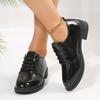 Spring Summer  New Women's Flat Shoes Soft Leather Versatile Black Round-toe Casual Shoes Comfortable Women's Footwear