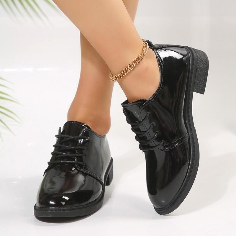 Spring Summer New Women's Flat Shoes Soft Leather Versatile Black Round-toe Casual Shoes Comfortable Women's Footwear