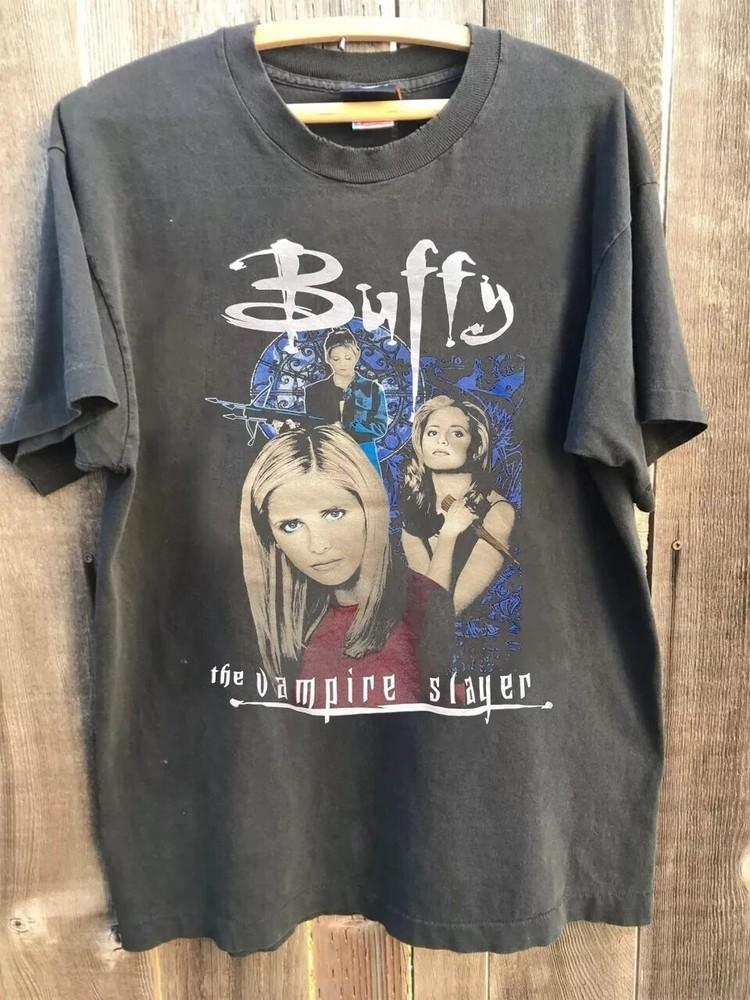 

Buffy The Vampire Slayer 90#039s Graphic Charcoal Unisex T shirt S5XL Unisex T-Shirt XXL