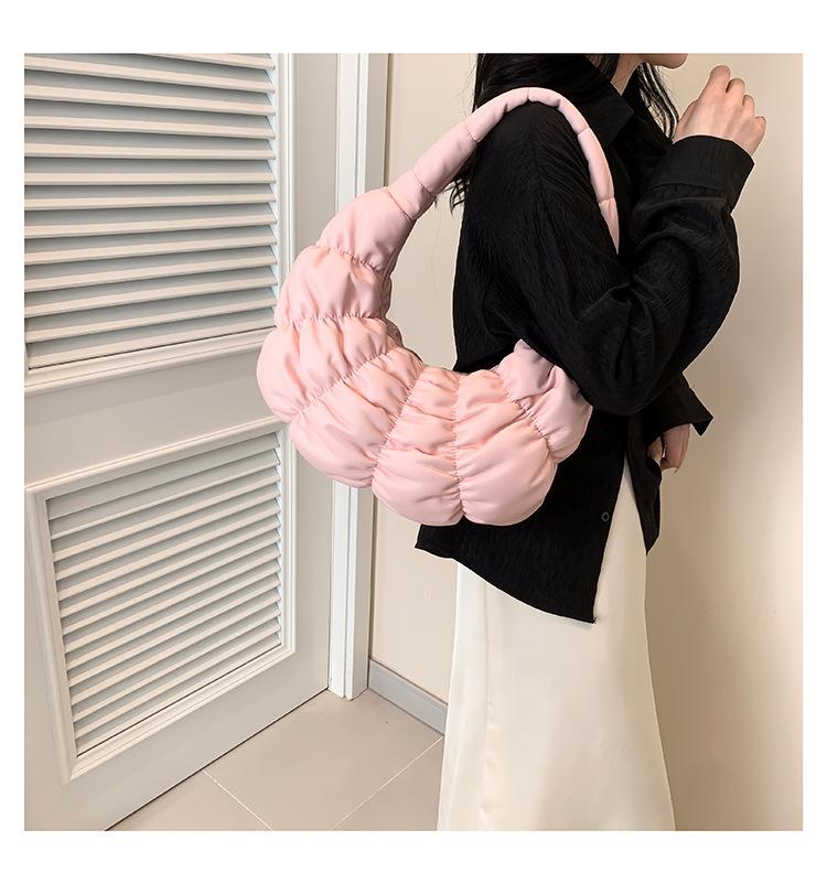 Pleated padded shoulder bag for women Bubbles Cloud bag large capacity bags