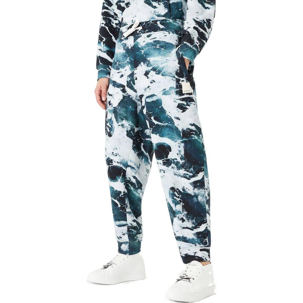 Emporio Armani Autumn Winter Sustainable Collection Printed Drawstring Waist Mid Rise Sweatpants Men Bottoms Multicolor 6L1P8B-1J88Z-F934