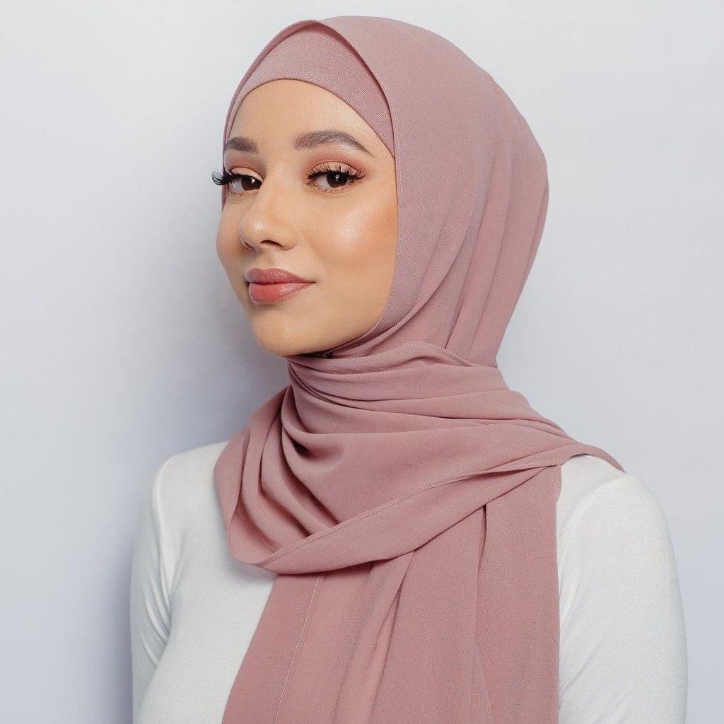 Bubbelchiffong Muslimsk Hijabscarf Dam Enfärgad Mjuk Sjal Maxi Georgette Hijabs Islamisk Turban Wrap Premium Damscarfs