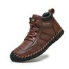 Hand-stitching Leather Men Boots Genuine Leather Casual Leather Shoes Men Ankle Boots