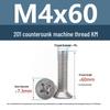 Stainless Steel Phillips Countersunk Machine Screws M2-M5, Flat Tail, Full Thread