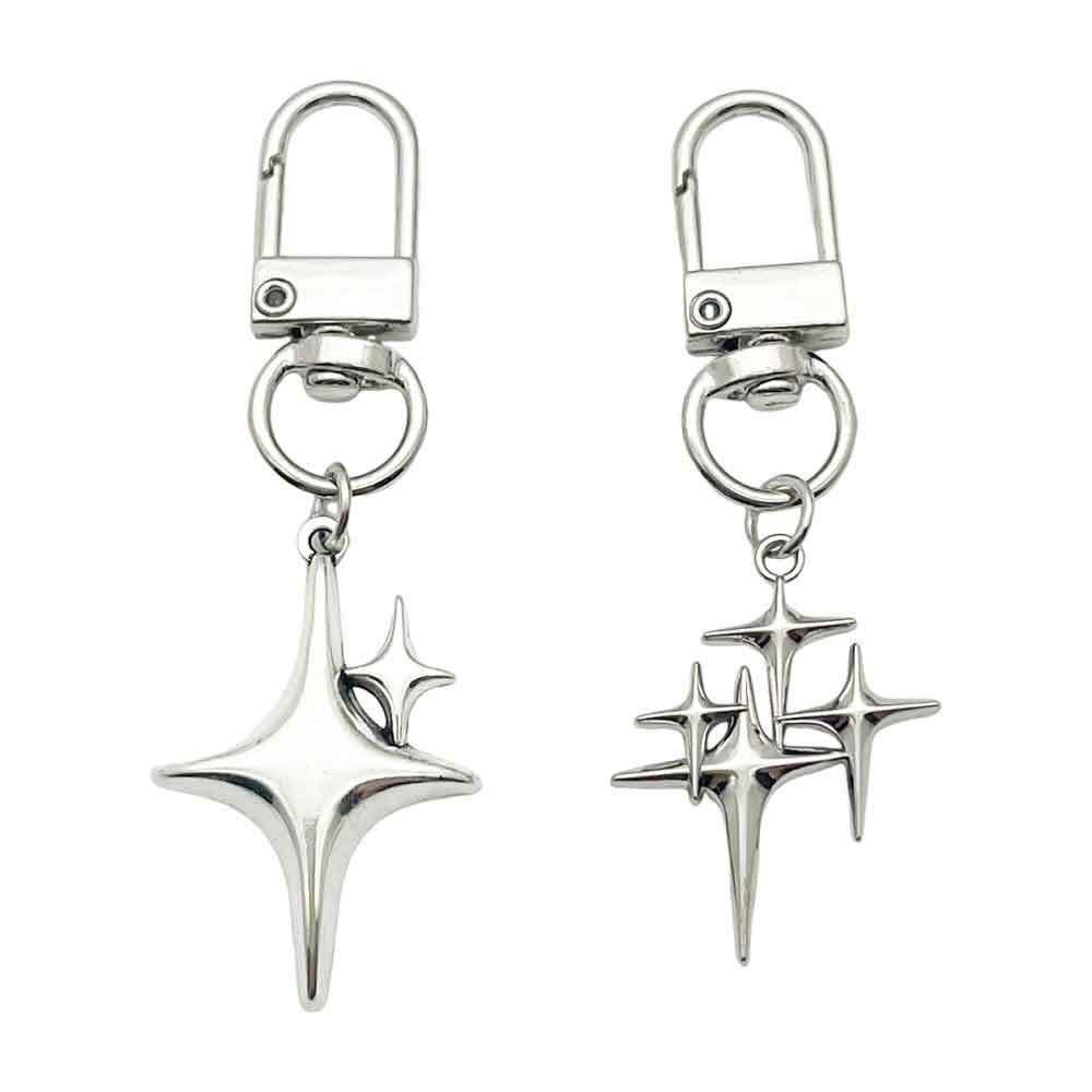 Cross-border Fashion Alloy Star Keychain Pendant for Bags - Unisex Design