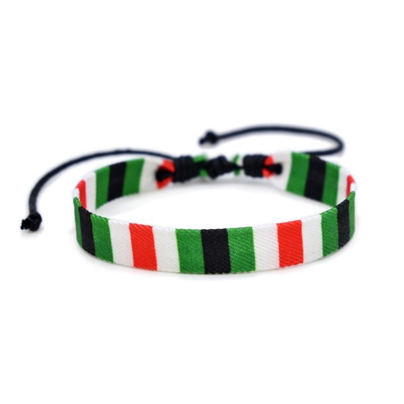 Barevný palestinský ručně vyráběný náramek Nastavitelný náramek Etnické řemeslo Suvenýr Unisex nošení Náramek Dárek pro muže