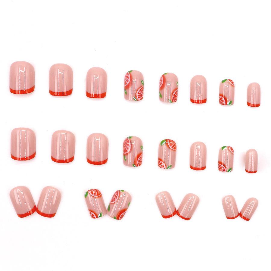 Eco-Friendly Cute Orange French Press-On Nail Tips