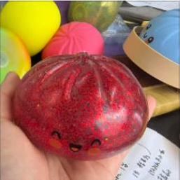 Glitzer-Knödel Squishy Stressball Spielzeug Knödel Anti-Stress Fidget Spielzeug Simulation Essen Squishies Weicher Knete-Ball zum Quetschen Geschenk