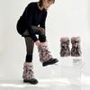Y2K Style Lace Up Boot Cuffs Adjustable Fluffy Leg Covers Gothic Faux Fur Leg Warmers  Daily