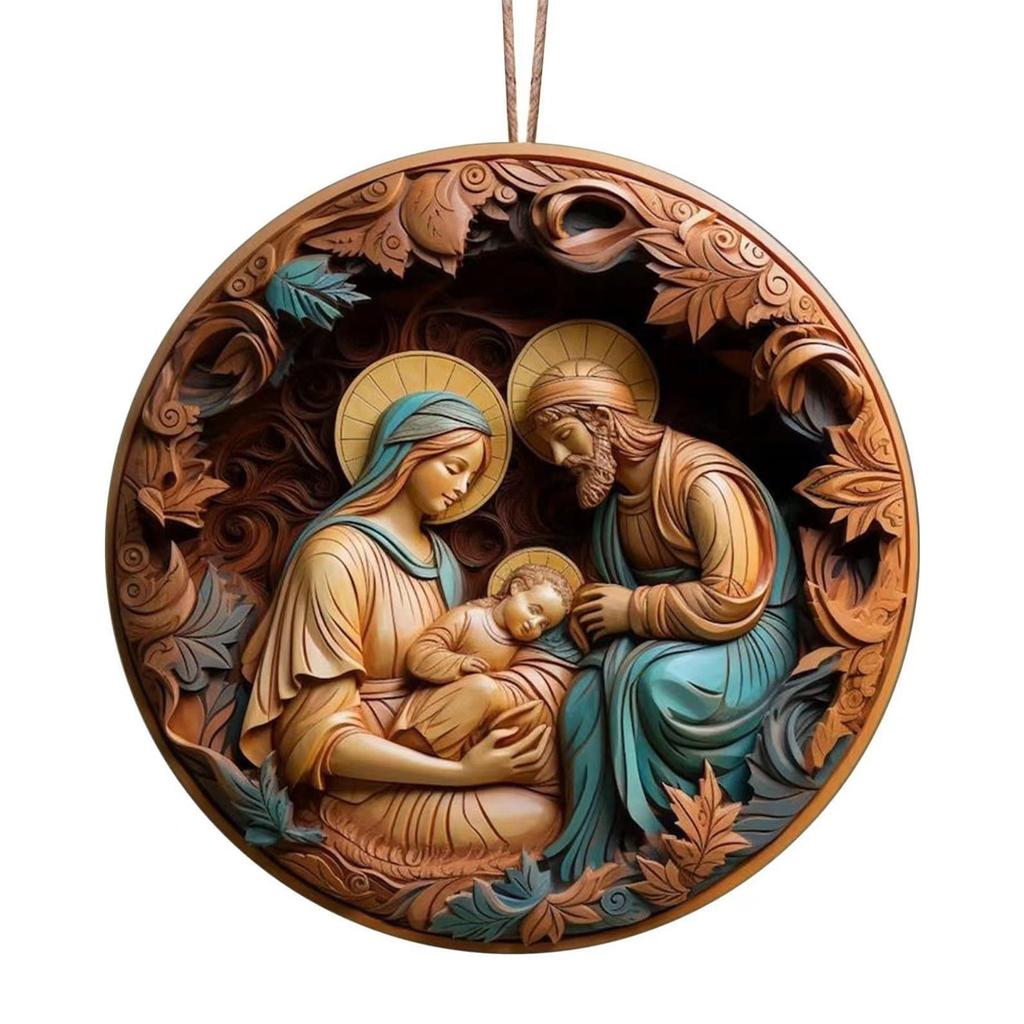 Miljøvennlig akryl Jesus fødsel hengende ornament Perfekt for juletre og festlig veggdekorasjon