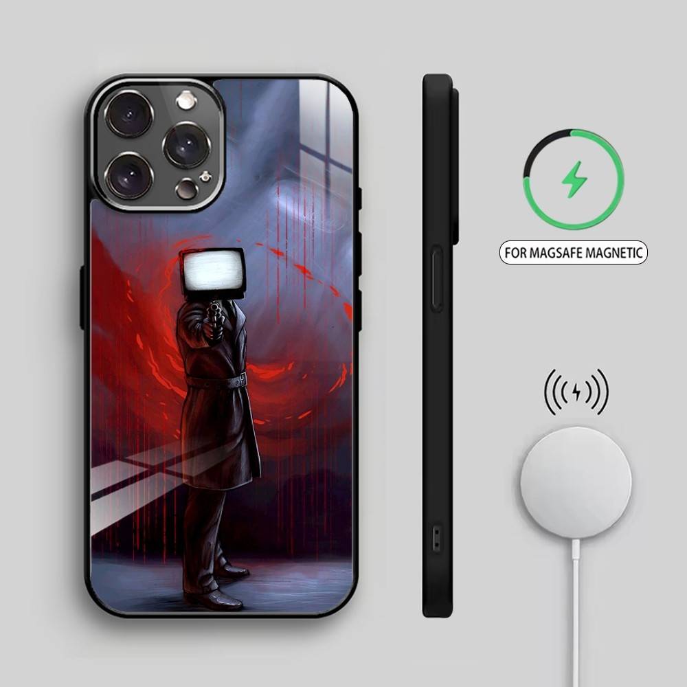 S-Skibidi Toilet T-TV M-Man    Phone Case For iPhone17,16,15,14,13,12,11 Plus,Pro Max Magnetic For Magsafe Wireless Charging