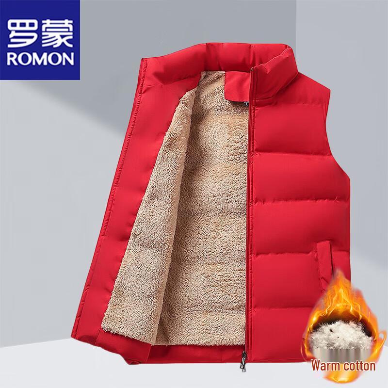 ROMON Men's Casual Sleeveless Fleece-Lined Vest