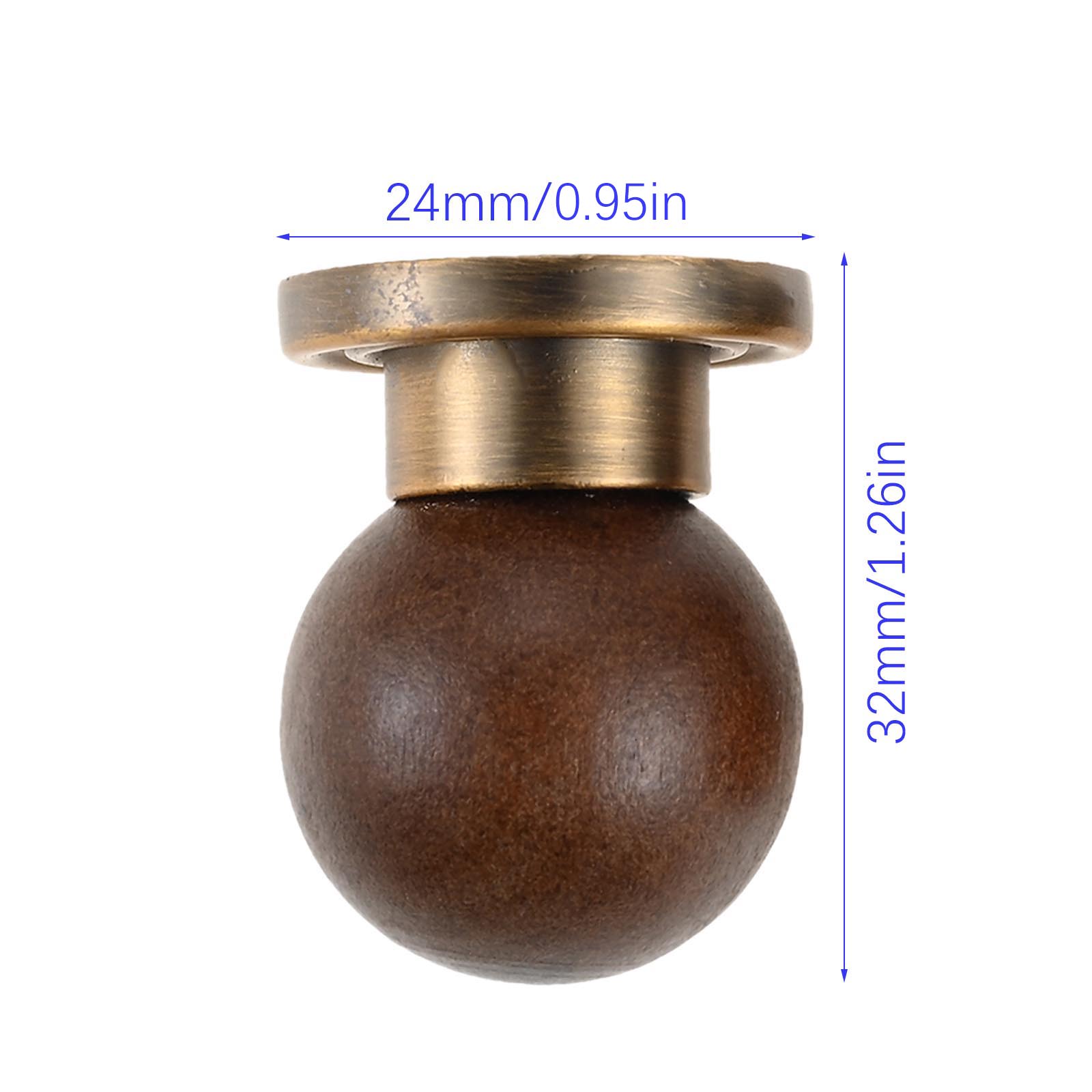

1PC Antique Drawer Single Hole Round Ball Knob with Screw Walnut Pendant Cabinet Kitchen Pull Door Handle Furniture Hardware