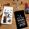 ARKENY Pumpkin Ghost Halloween Kitchen Towels Set of 2,Black Bat Boo Dish Towels 18x26 Inch,Farmhouse Home Indoor Vintage Party Decoration AD394