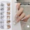 Mini Aurora Champagne Crystal Nail Art Gems - 12 Grid Collection