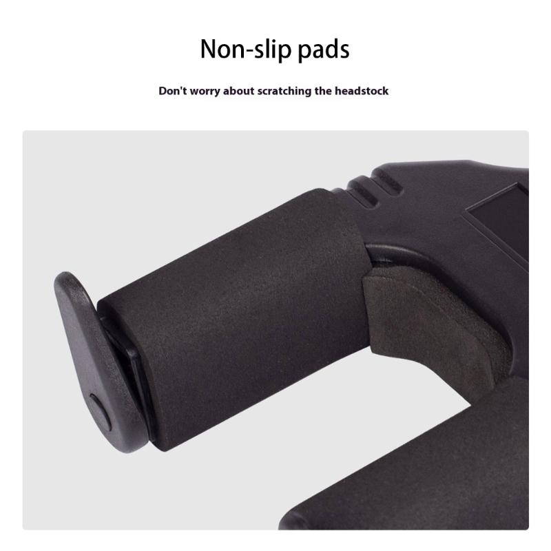 Automatic Lock Wall Hanger Guitar Violin Holder Easy Installation Space Efficient Organizer Plastic and Metal Texture