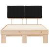 Bed Frame with Padded Headboard Black 120 x 190 cm