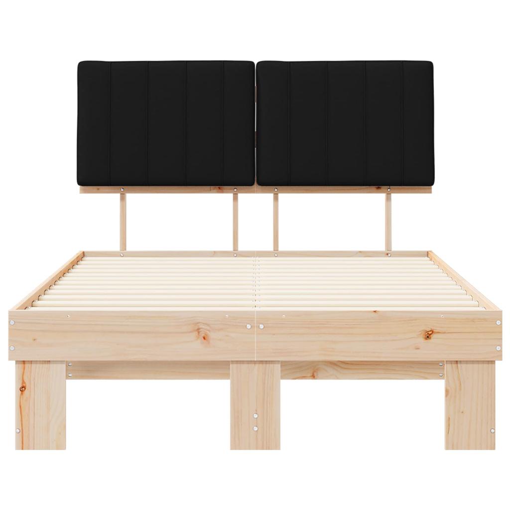 Bed Frame with Padded Headboard Black 120 x 190 cm