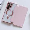 Flip Cover Plating Clear Magnetic Fold Wallte Case For Samsung S25 Ultra S24 FE S23 S22 Plus Slot Card Bag Holder Soft Cover
