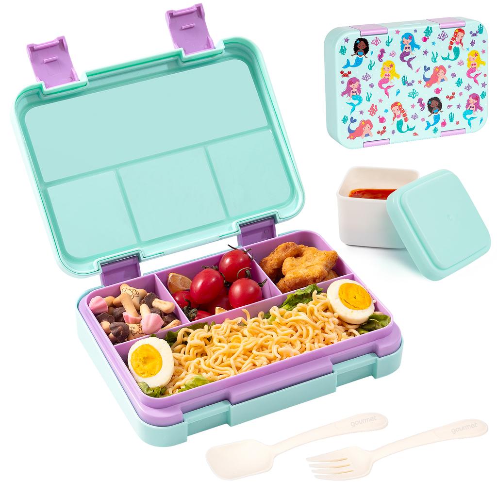 40oz Cartoon Pattern Bento Lunch Box Set Leak Proof Removable Dividers Meal Container for School Office Picnic Food Snack Prep