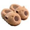 Capybara Winter Cotton Slippers: Cute Non-Slip Indoor Fur Shoes with Package Heel for Couples.