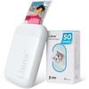 Portable Photo Printer - LIENE - Mini Printer - Bluetooth 5.0 - 50 Zink Papers - White