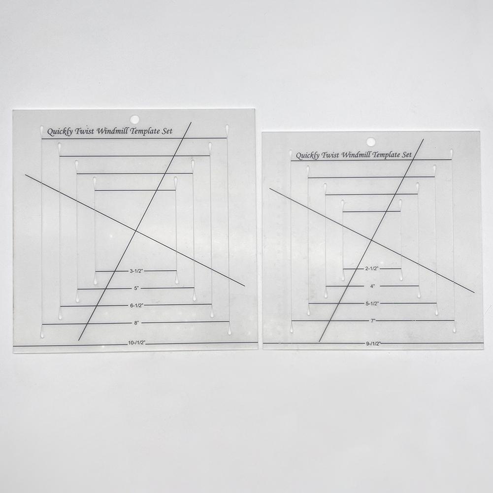 

Набор шаблонов для быстрого скручивания ветряной мельницы 2 шт. Акриловая ткань для шитья, резки, пэчворка, квилтинга, трафареты, квадратная линейка для прямых блоков