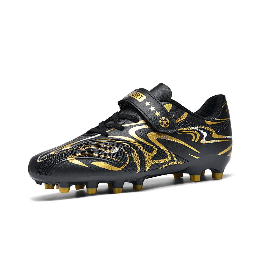 Cross-Border Kids Football Shoes with Long & Short Studs, No-Tie Design for School & Training 30