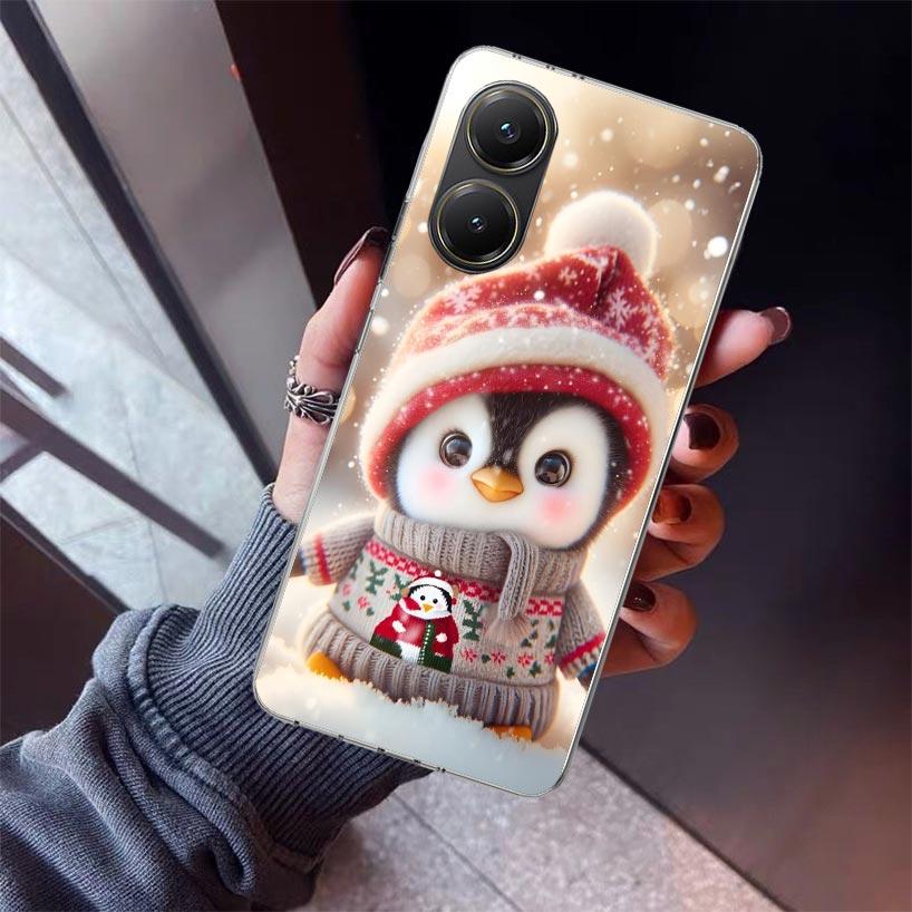 Christmas Penguin Phone Case For Xiaomi Poco X7 X6 X5 Pro F7 Ultra Redmi 15C 15 13 13C 12 12C 10 10A 10C 9 9A 9C 9T Shell Poco X