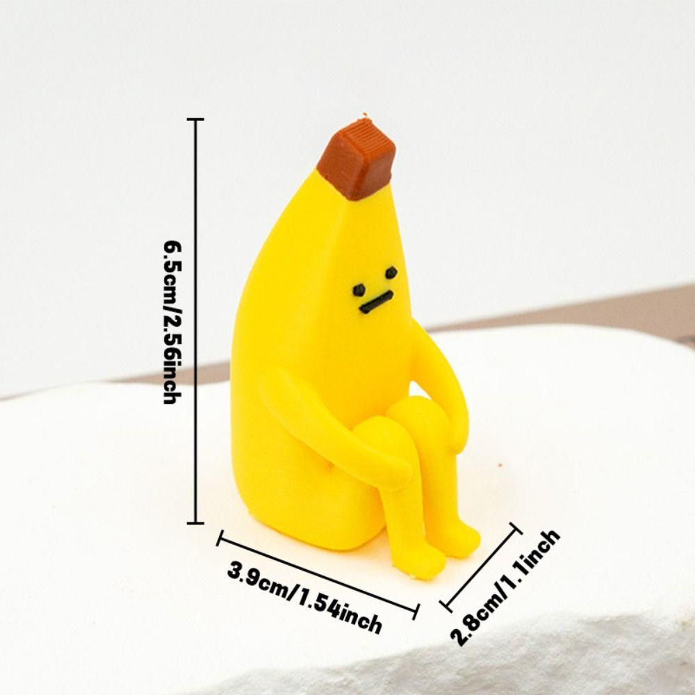 Yellow Green Anxious Banana Ornaments PLA Material Mini Model Desktop Toys Home Decoration