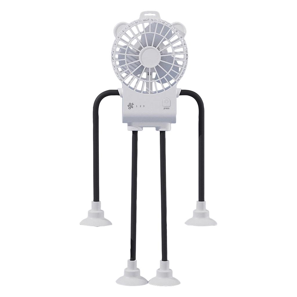 Mini USB Fan with Octopus Suction Cup Legs Adjustable Portable Small Desk Fan for Office Dormitory Kitchen Handheld Cooling Device