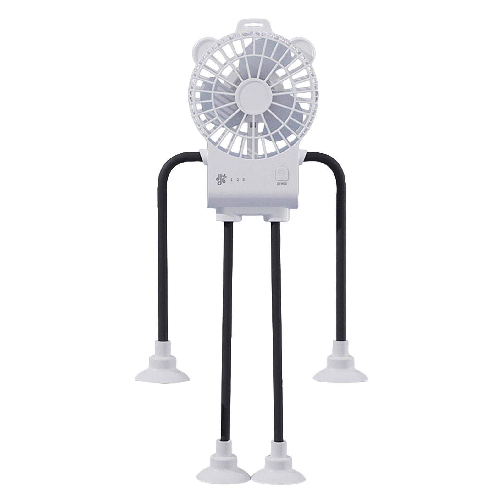 

Shape Suction Cup Fan, Multi-Purpose Robot Fan For Dorm Kitchen, USB Handheld Portable Fan One Size білий