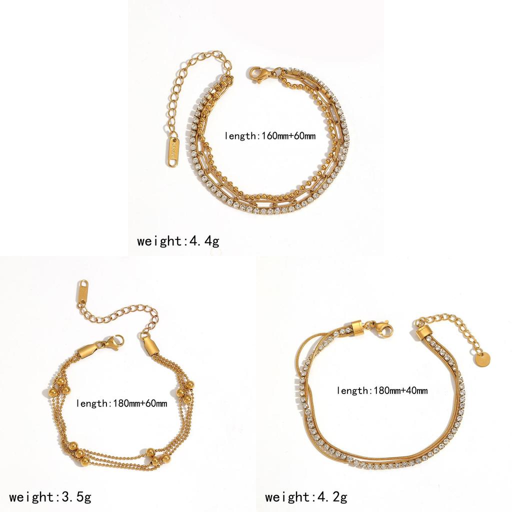 Fashionable Inspired Stainless Steel Multilayer Geometric Hand Chain For Women