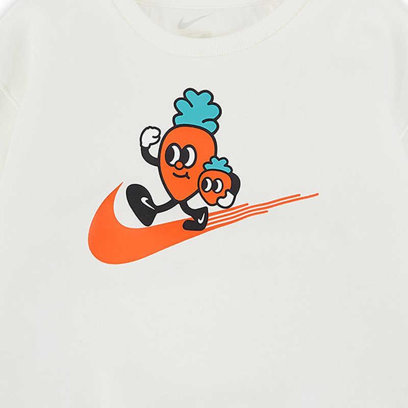 Nike Sweatshirt Pattern Print Crew Neck Pullover Kids Tops White FN7117-133