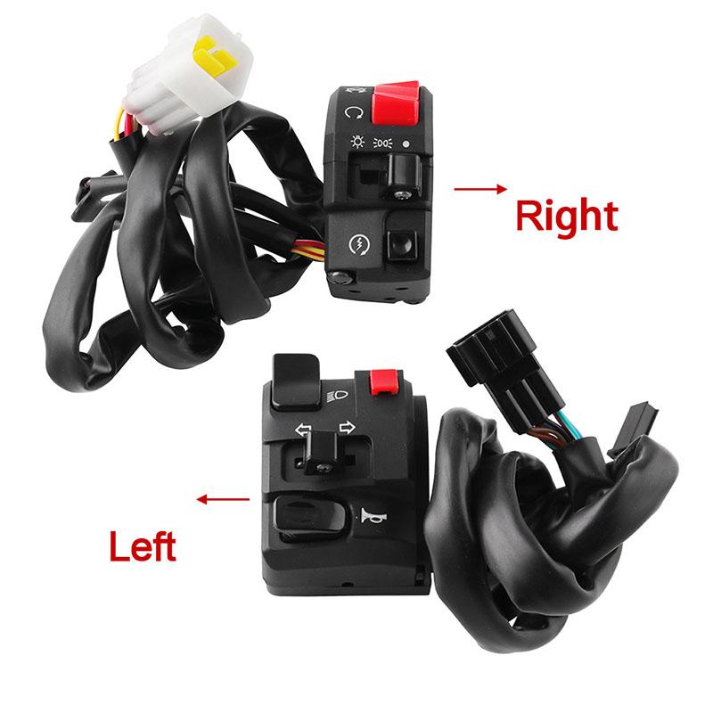 22mm Motorcycle Switches Motorbike Horn Button Turn Signal Electric Fog Lamp Light Start Handlebar Controller Switch Universal